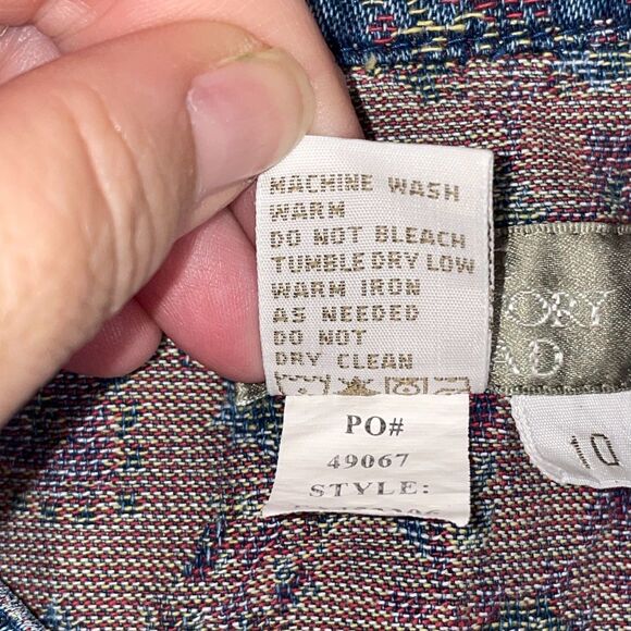 Women’s Denim Shirt Dress Floral Print Cotton Sz 10 The Territory Ahead - Picture 6 of 10